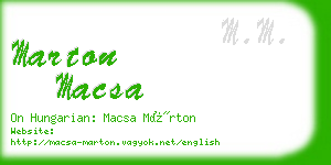 marton macsa business card